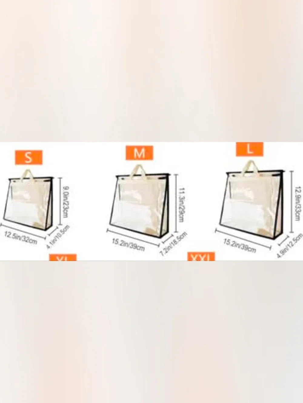 3 Piece Vercord clear handbag storage organizers